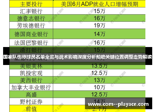 国家队伤停球员名单全览与战术影响深度分析前瞻关键位置调整走势解读 国家队伤停球员名单全览与战术影响深度分析前瞻关键位置调整走势解读